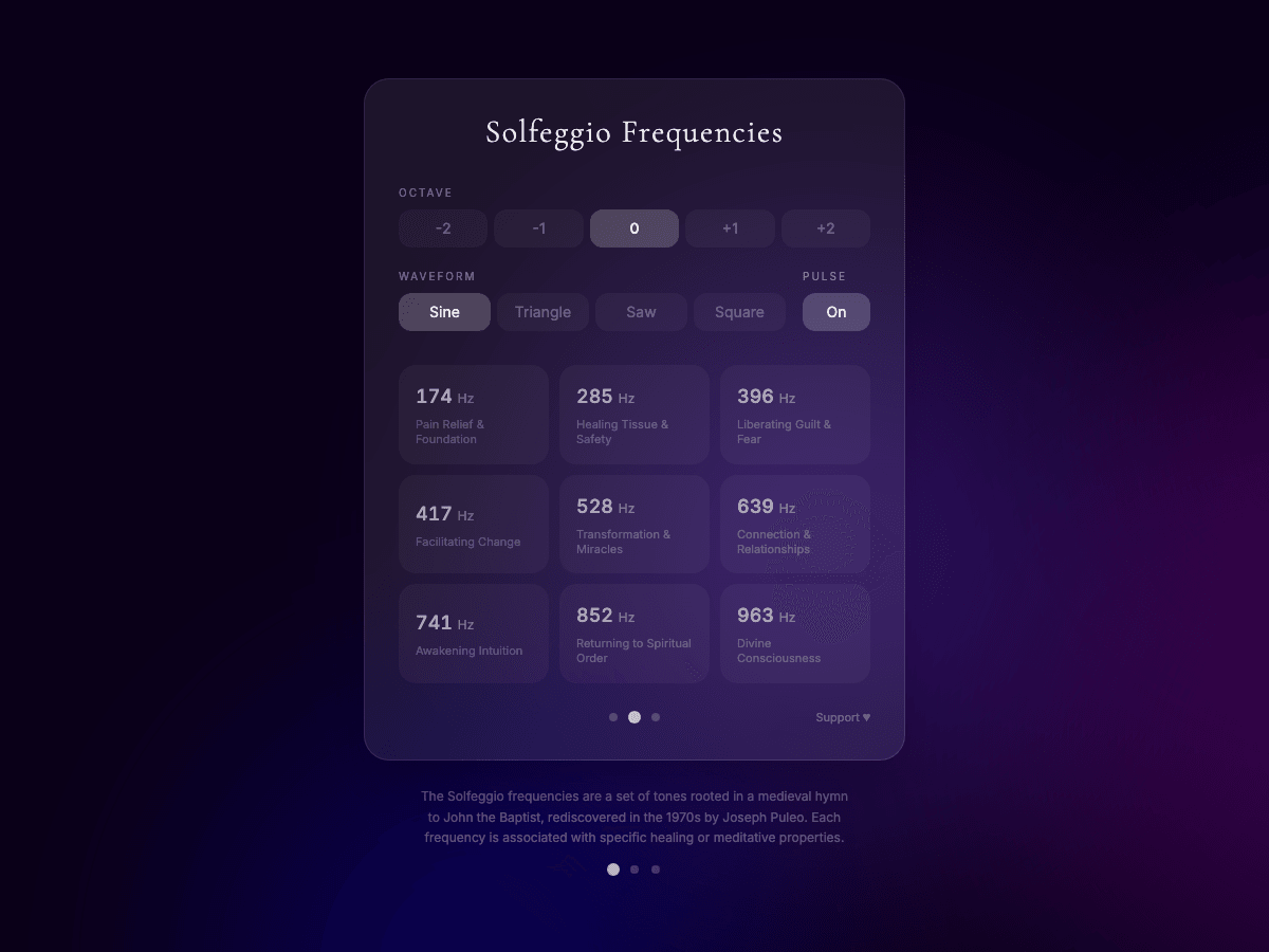 Solfeggio Frequency Player